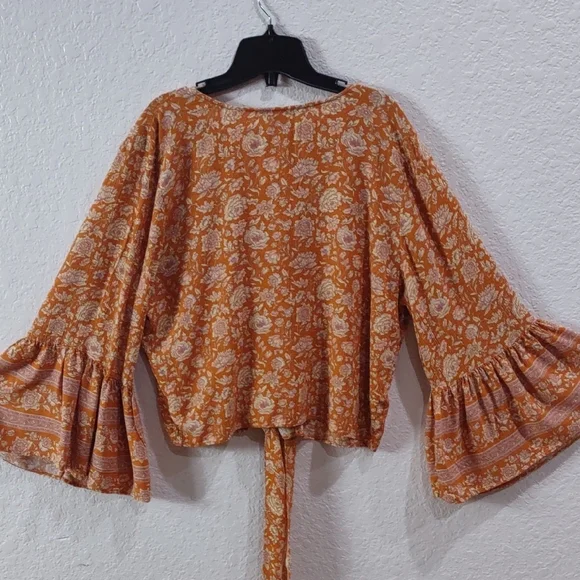 American Eagle Floral Orange Women's Top - Picture 10 of 16